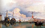 Famous San Paintings - The Church Of The Gesuati And Riva Delle Zattere, With San Giorgio Maggiore Looking East